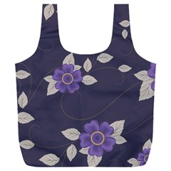 Purple Flowers Full Print Recycle Bag (xxl)