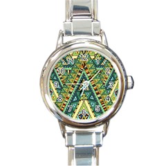 Native Mandala Round Italian Charm Watch by goljakoff