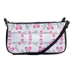 Pink Folk Flowers Shoulder Clutch Bag by Eskimos