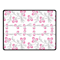 Pink Folk Flowers Double Sided Fleece Blanket (small)  by Eskimos