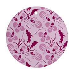 Dark Pink Flowers Ornament (round) by Eskimos