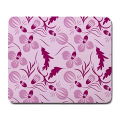 Dark Pink Flowers Large Mousepads by Eskimos