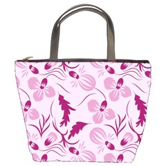 Dark Pink Flowers Bucket Bag