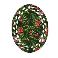 Tropical Flowers Ornament (oval Filigree) by goljakoff