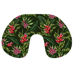 Tropical Flowers Travel Neck Pillow by goljakoff