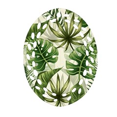 Tropical Leaves Oval Filigree Ornament (two Sides) by goljakoff