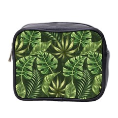 Green Tropical Leaves Mini Toiletries Bag (two Sides) by goljakoff