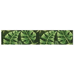 Green Tropical Leaves Small Flano Scarf by goljakoff