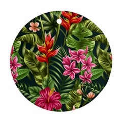 Tropic Flowers Round Ornament (two Sides) by goljakoff