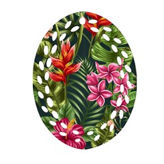 Tropic Flowers Oval Filigree Ornament (two Sides) by goljakoff