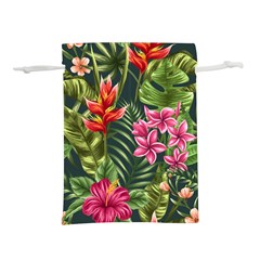 Tropic Flowers Lightweight Drawstring Pouch (l) by goljakoff