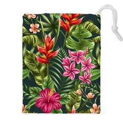 Tropic Flowers Drawstring Pouch (4xl) by goljakoff