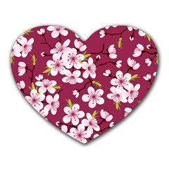 Cherry Blossom Heart Mousepads by goljakoff