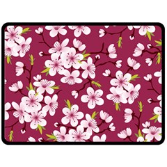 Cherry Blossom Double Sided Fleece Blanket (large)  by goljakoff