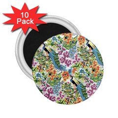 Flowers And Peacock 2 25  Magnets (10 Pack) 