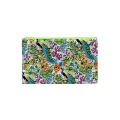 Flowers And Peacock Cosmetic Bag (xs) by goljakoff