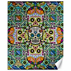 Sugar Skulls Pattern Canvas 11  X 14 