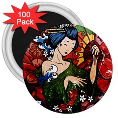 Geisha 3  Magnets (100 Pack)