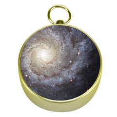 Spiral Galaxy Gold Compasses