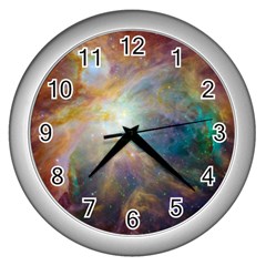 Colorful Galaxy Wall Clock (silver)