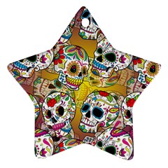 Sugar Skulls Star Ornament (two Sides) by ExtraGoodSauce