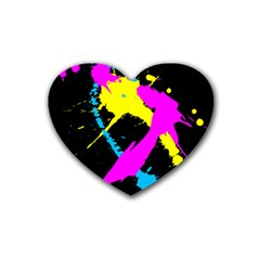 Splatter Splatter Rubber Coaster (heart)  by ExtraGoodSauce