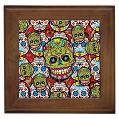 Sugar Skulls Framed Tile by ExtraGoodSauce