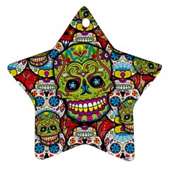 Sugar Skulls Star Ornament (two Sides) by ExtraGoodSauce