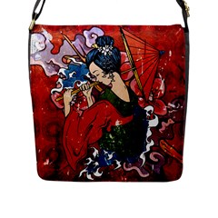 Geisha Geisha Flap Closure Messenger Bag (l) by ExtraGoodSauce