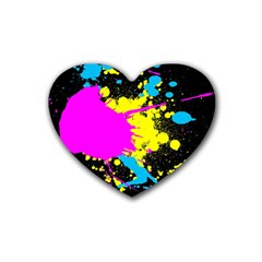 Splatter Splatter Rubber Coaster (heart)  by ExtraGoodSauce