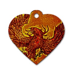 Phoenix Rising Dog Tag Heart (one Side)