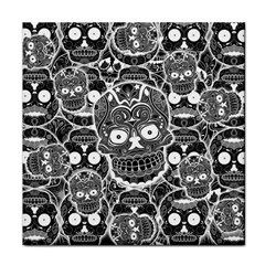 Sugar Skulls Bw Face Towel by ExtraGoodSauce