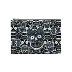 Sugar Skulls Bw Cosmetic Bag (medium) by ExtraGoodSauce