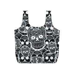 Sugar Skulls Bw Full Print Recycle Bag (s) by ExtraGoodSauce