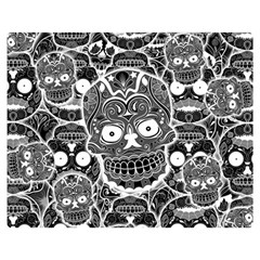 Sugar Skulls Bw Double Sided Flano Blanket (medium)  by ExtraGoodSauce