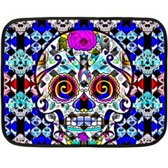 Sugar Skull Pattern 2 Fleece Blanket (mini) by ExtraGoodSauce