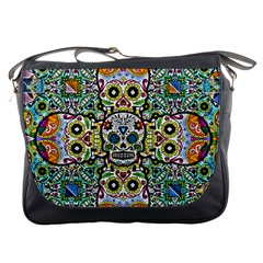 Sugar Skulls Pattern Messenger Bag by ExtraGoodSauce