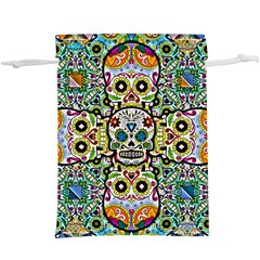 Sugar Skulls Pattern  Lightweight Drawstring Pouch (xl) by ExtraGoodSauce