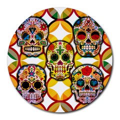 Sugar Skulls Round Mousepads by ExtraGoodSauce