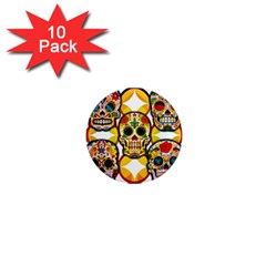 Sugar Skulls 1  Mini Magnet (10 pack) 