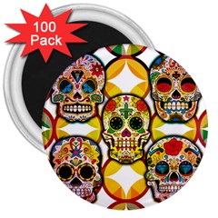 Sugar Skulls 3  Magnets (100 pack)