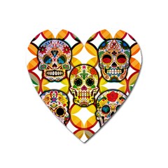 Sugar Skulls Heart Magnet