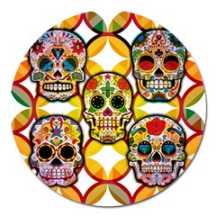 Sugar Skulls Magnet 5  (Round)