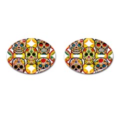 Sugar Skulls Cufflinks (oval) by ExtraGoodSauce