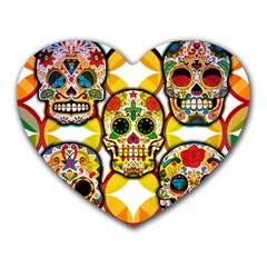 Sugar Skulls Heart Mousepads by ExtraGoodSauce