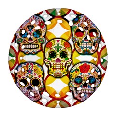 Sugar Skulls Ornament (Round Filigree)