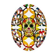 Sugar Skulls Oval Filigree Ornament (Two Sides)