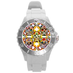 Sugar Skulls Round Plastic Sport Watch (L)