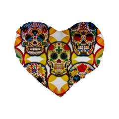 Sugar Skulls Standard 16  Premium Heart Shape Cushions