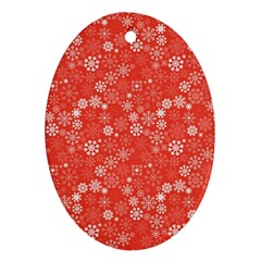 Christmas Snowflakes Oval Ornament (two Sides)
